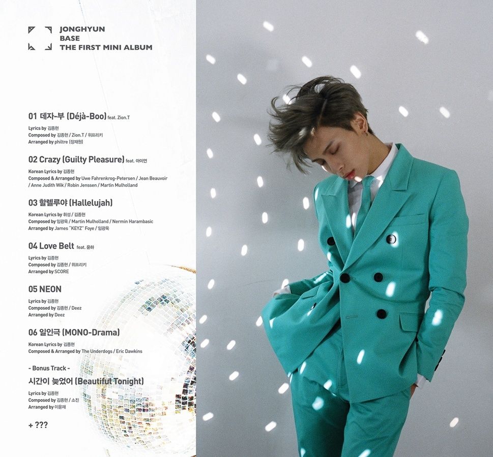 Jonghyun reveals official track list for first mini-album “Base”