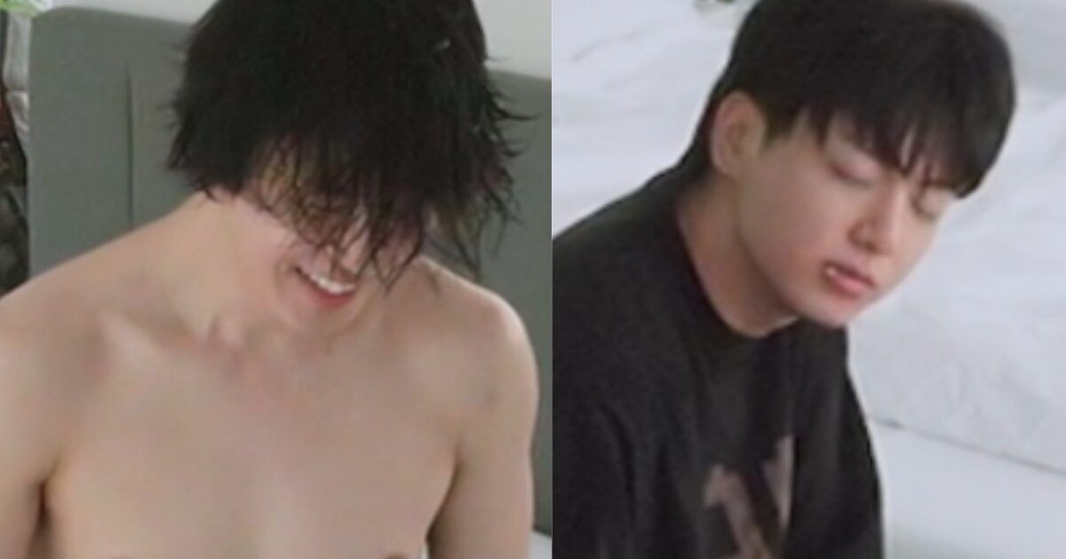 BTS’s Jungkook Wakes Up To Alarm Of Cursing By A Shirtless Jimin