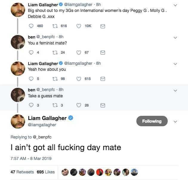 liam gallagher feminista