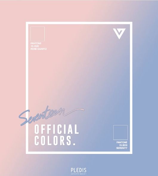 Seventeens Official Colors: Rose Quartz(PANTONE 13-1520) & Serenity(PANTONE 15-3919) 