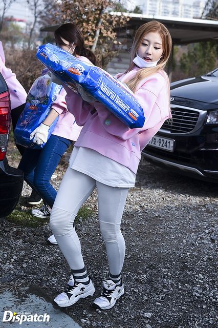 Yein unloading the dog food from the car.