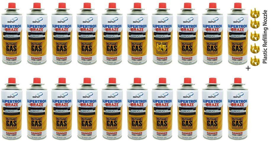 twenty butane gas cylinders