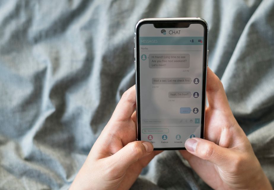 Caucasian woman chatting on mobile phone