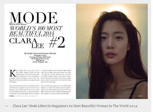 Clara #2 on "Mode's World 100 Most Beautiful Women 2014"