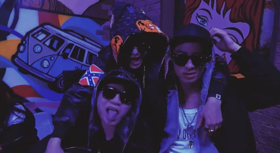 Confederate Flag on Zico's jacket in debut MV, "Tough Cookie" (3:20 seconds in)