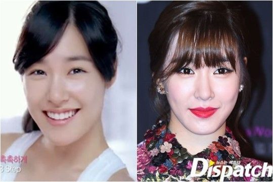 Girls' Generation's Tiffany: before and after make-up comparison.
