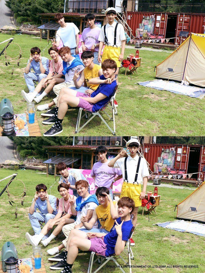 Seven-member boy group Plan A Boys (not yet debuted) with solo artist Huh Gak / Instiz