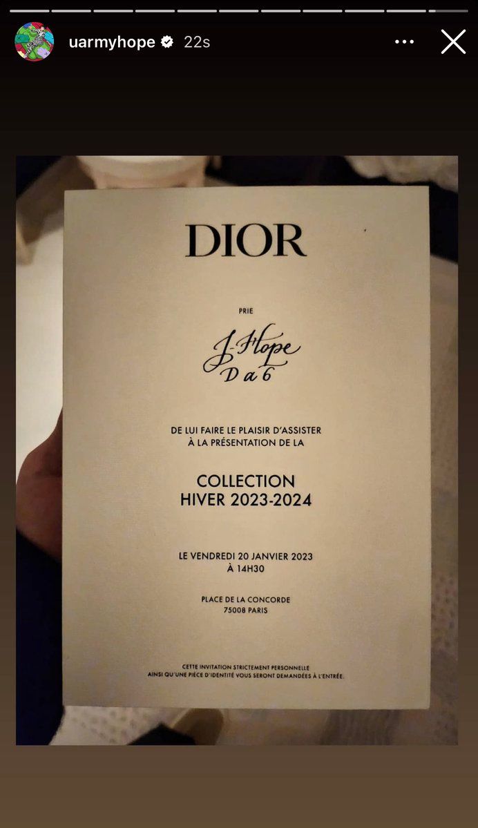 Dior invitation hotsell